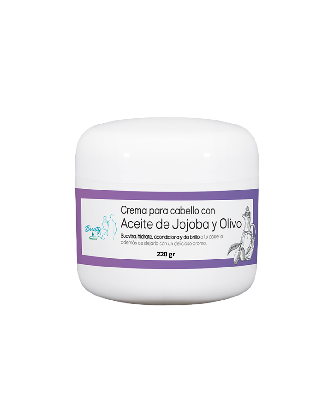 Crema para Cabello con Aceite de Jojoba y Olivo 220 gr.