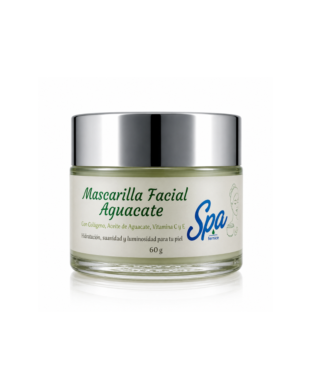Mascarilla Facial Aguacate con Elastina y Colágeno + Vitaminas C & E 60 gr.