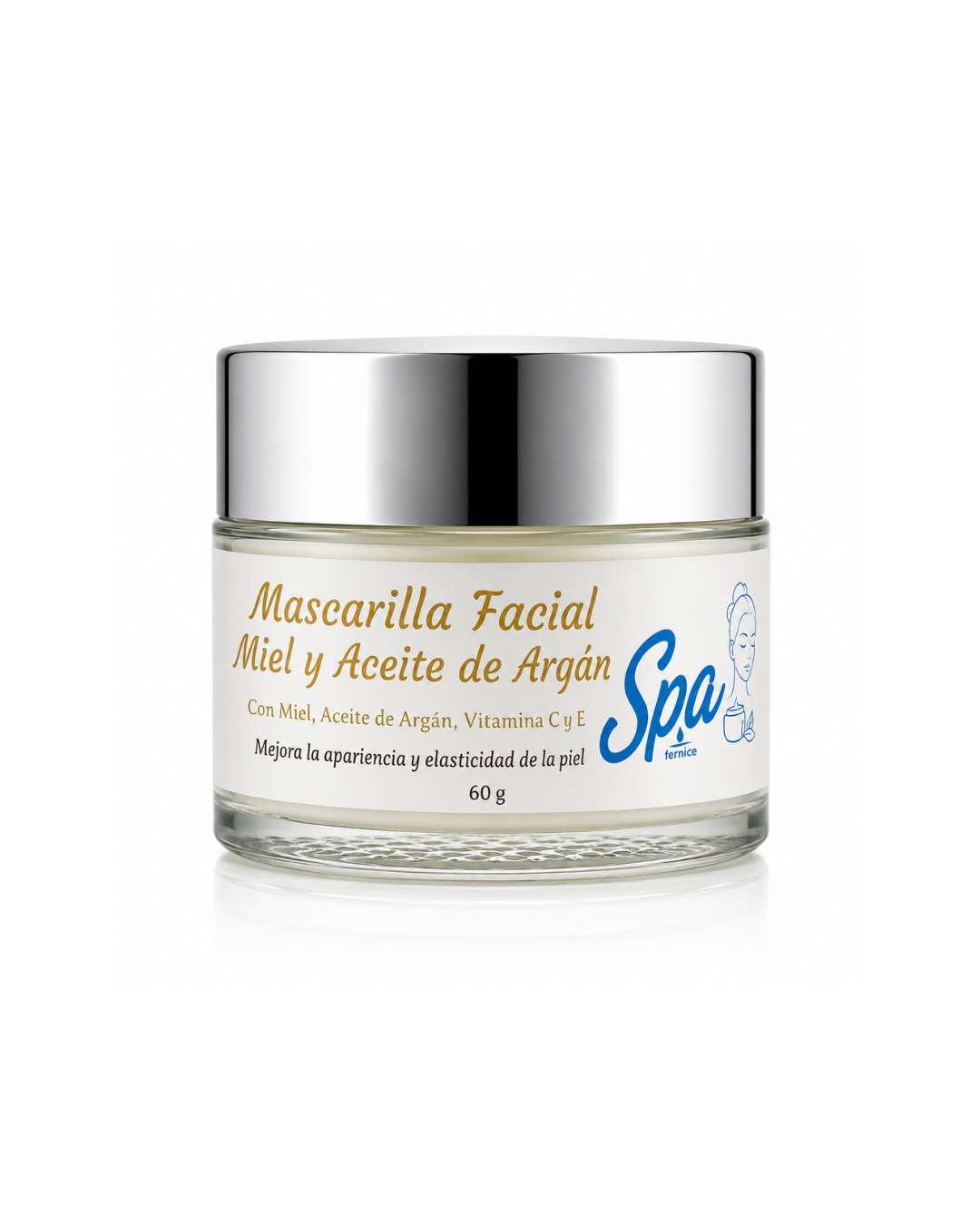 Mascarilla Facial Miel y Aceite de Argán con Elastina y Colágeno + Vitaminas C & E 60 gr.