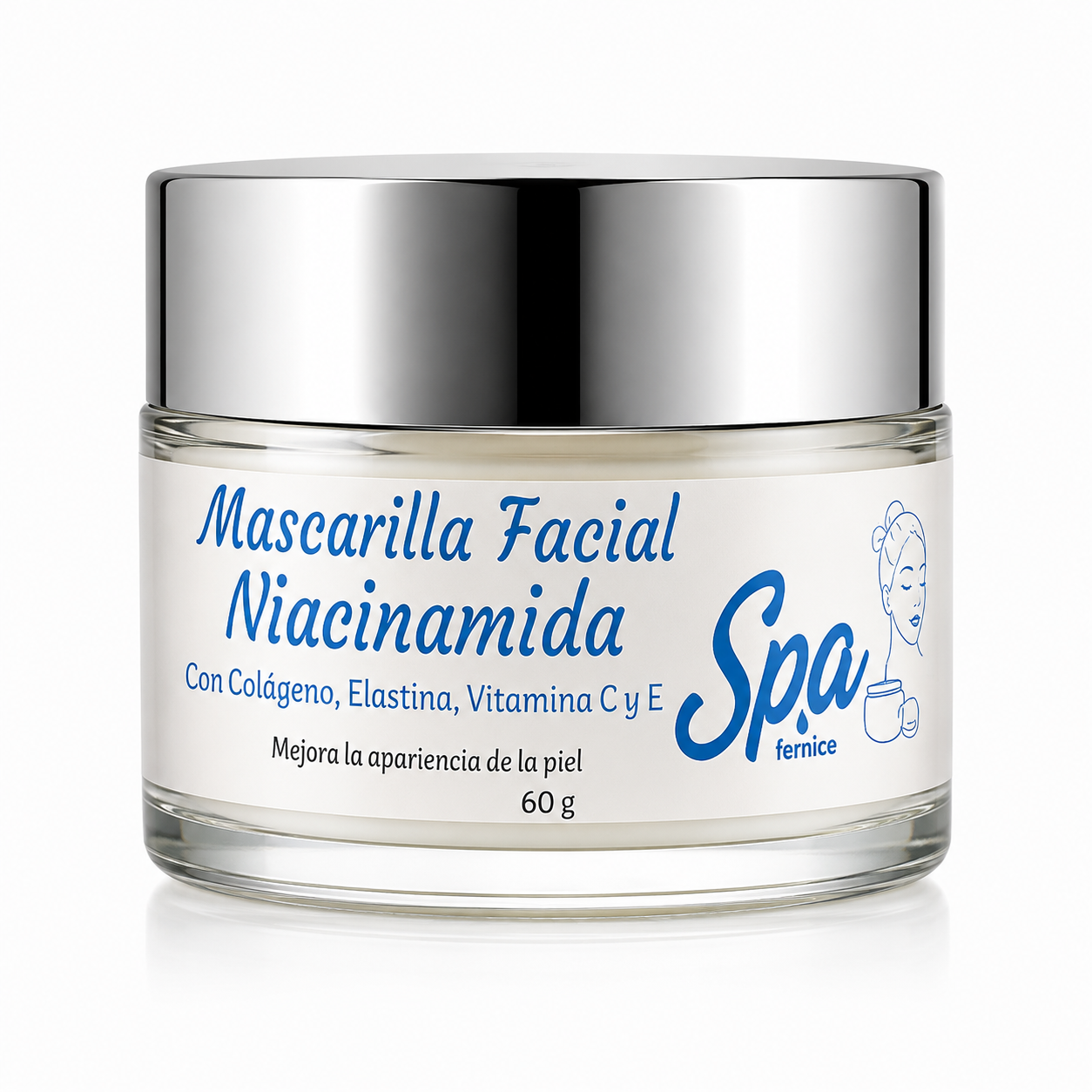 Mascarilla Facial Niacinamida con Elastina y Colágeno + Vitaminas C & E 60 gr.