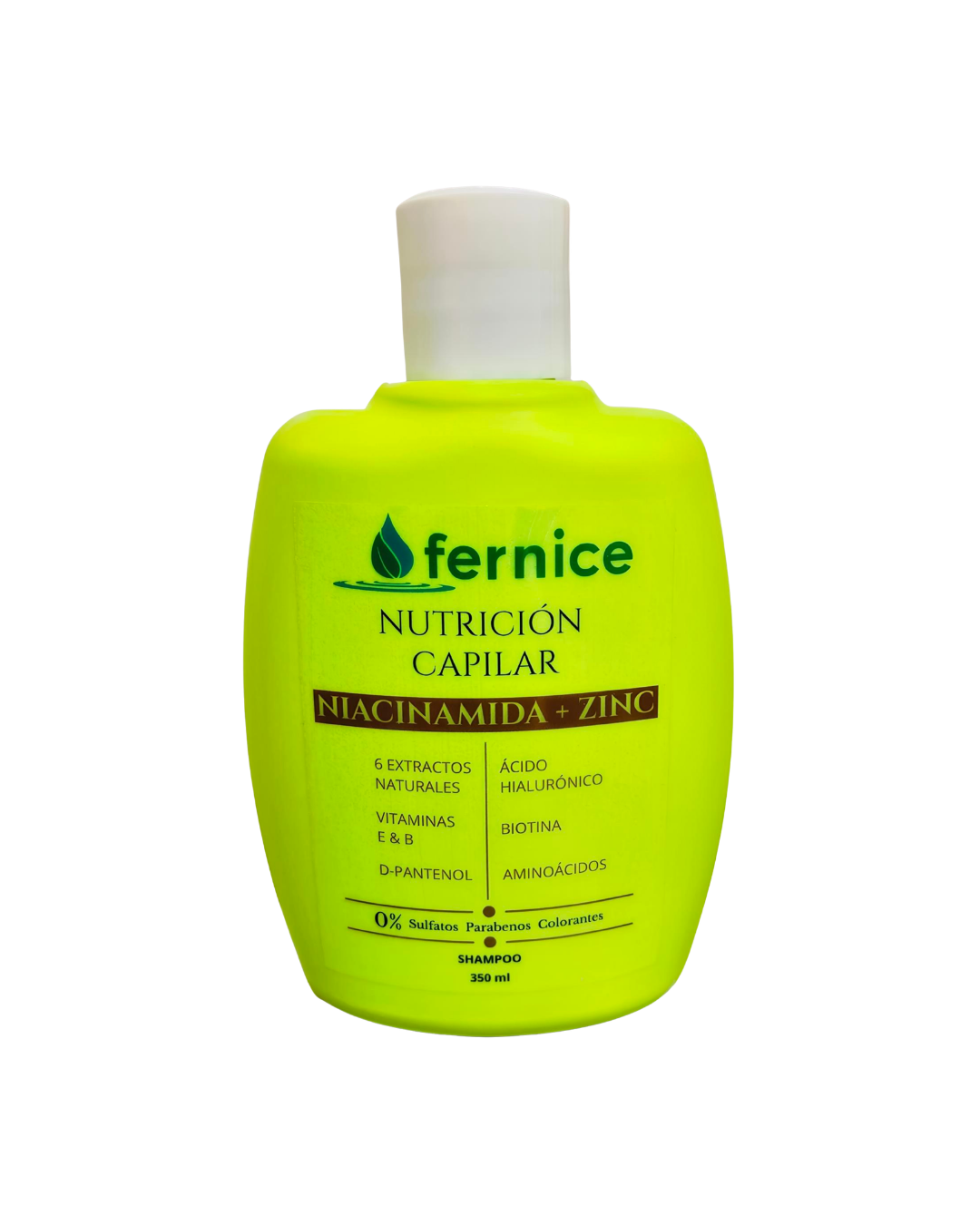 Shampoo Nutrición Capilar Niacinamida + Zinc 350 ml.